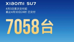 小米SU7 4月交付量达7058台，累计锁单量突破88000台 
